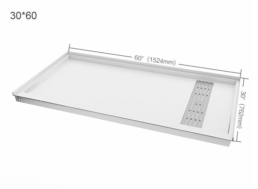 Factory direct white shower composite base 60x30 inch with UPC certificated