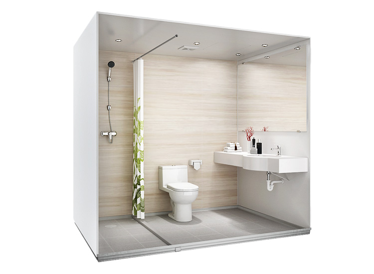 Simple design prefab bathroom pods with toilet modular units for container (BUL1624)