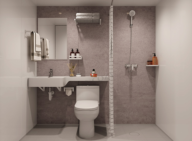 SMC ready made toilets all in one prefab bathroom units for hotels and apartments