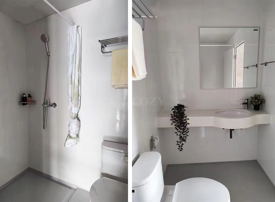 Simple design prefab bathroom pods with toilet modular units for container (BUL1624)