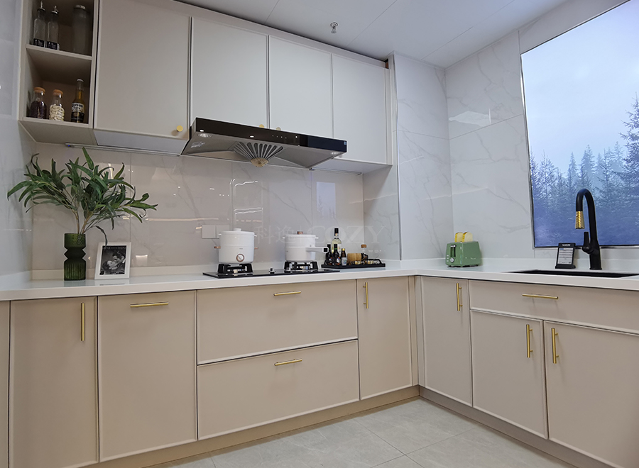 Simple modern one-stop kitchen solution kitchen cabinet units with kitchen cabinets for apartment