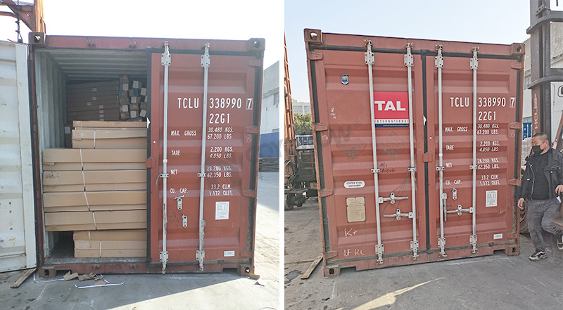 Container for export to Europe