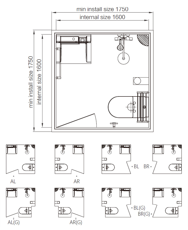 No water leakge flat pack bathroom pod prefab bathroom and toilet(BUJ1616)