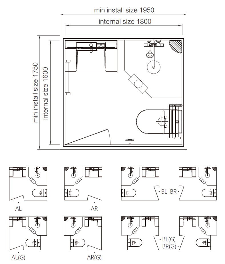 COZY manufacturing modular storage unit fiberglass prefabricated bathroom(BUJ1618)