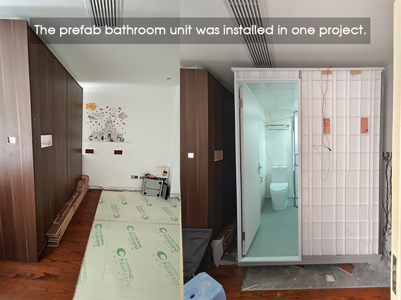 A domestic customer installs COZY prefab bathroom unit in his own home