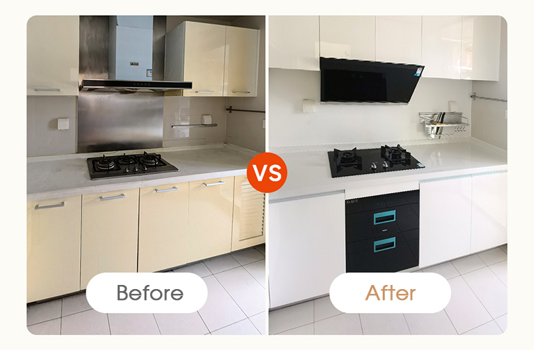 Case sharing | Kitchen before vs after