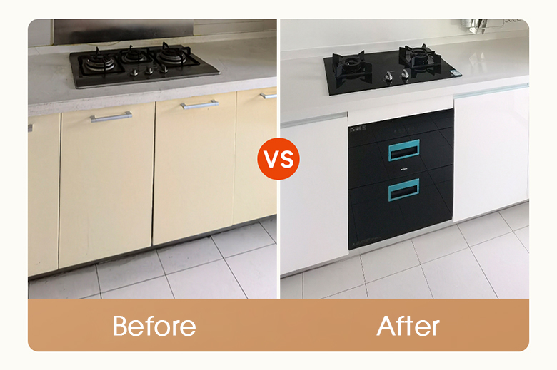 Case sharing | Kitchen before vs after