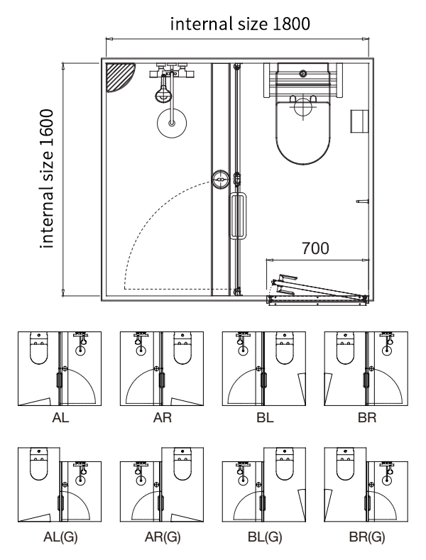 High quality prefab designs integrated bathroom pods all in one(BUX1618)