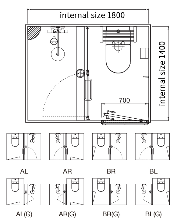 Integrated luxury design prefabricated bathroom modular prefab bathroom pod(BUX1418)