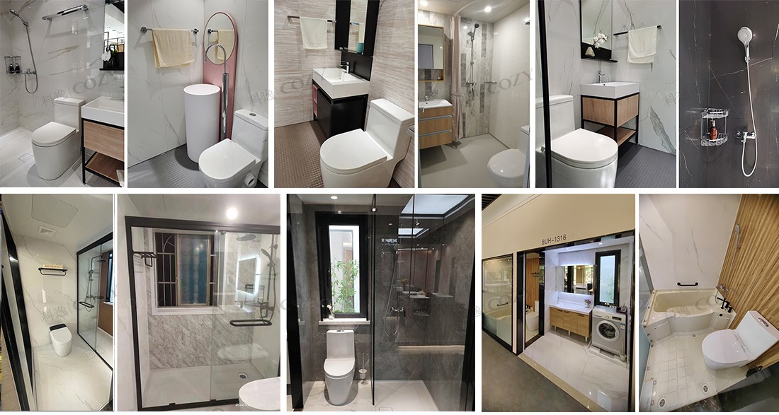 Japanese style waterproof all in one prefab bathroom pod with bathtub and basin function(BUH1316)
