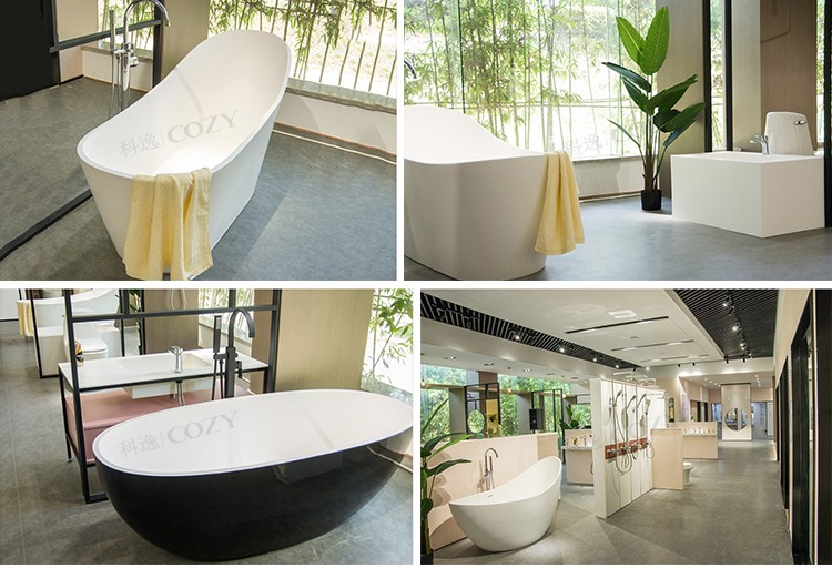 Durable soaking with drainer hotel villa bathroom bathtub