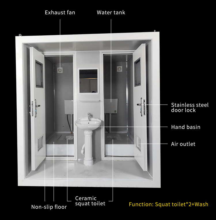 Factory mobile bathroom park public WC custom portable toilet outdoor toilets for sale