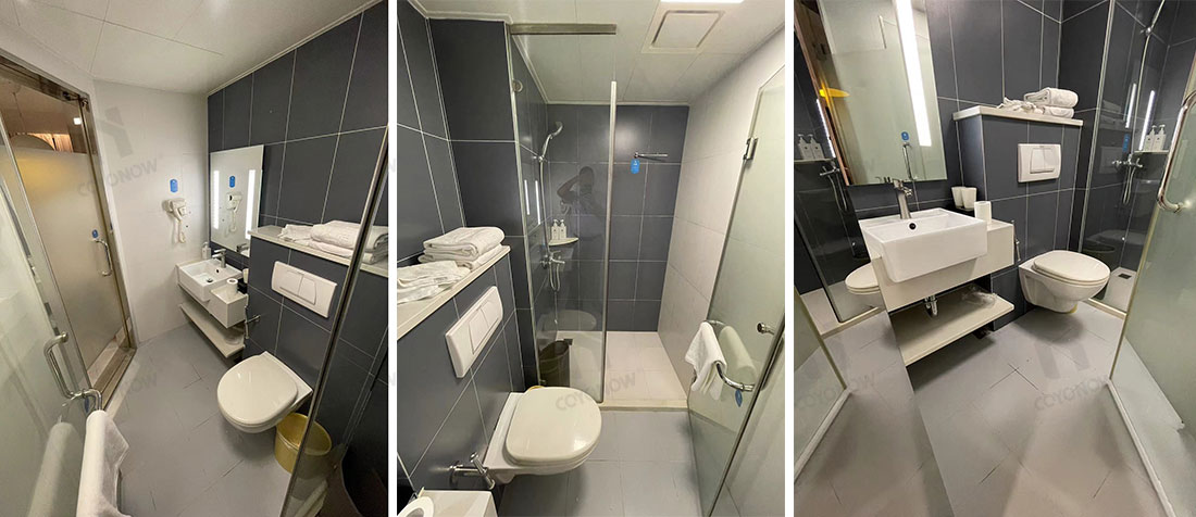 Experience the tiled Hanting all in one bathroom unit