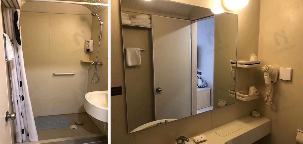 Experience the prefab bathroom unit in Jinjiang Inn