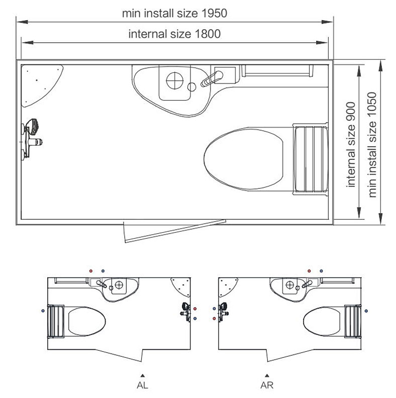 New arrival marine toilet and shower units portable bathroom pod for caravan