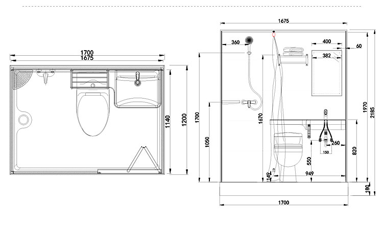 Super value modular all in one bathroom toilet unit for hotels