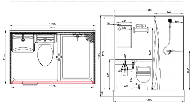 Fast installation engineering preferred bathroom unit modular toilet unit