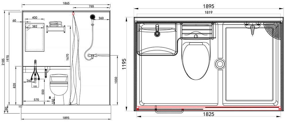 Fast installation engineering preferred bathroom unit modular toilet unit