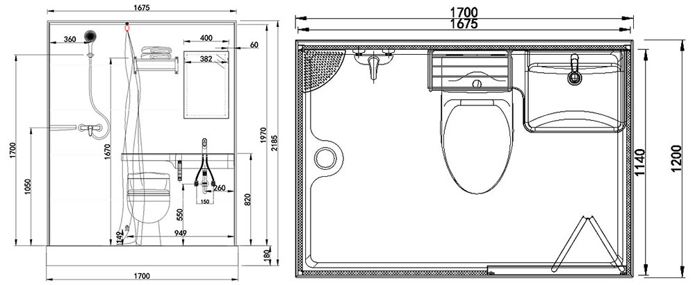 Super value modular all in one bathroom toilet unit for hotels