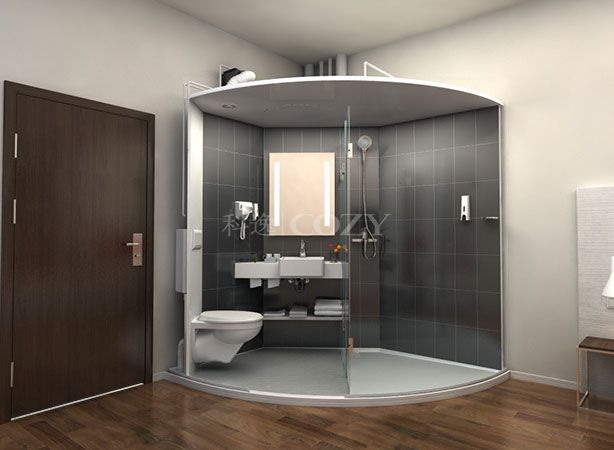 Prefabricated bathroom pods prefab bathroom unit with shower and toilet(BUL1720-tinghe)