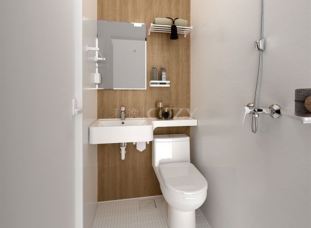 Easy cleaning prefabricated bathroom pods shower room all in one bathroom units (BUL1014)