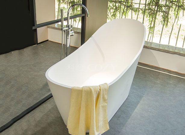 Durable soaking with drainer hotel villa bathroom bathtub