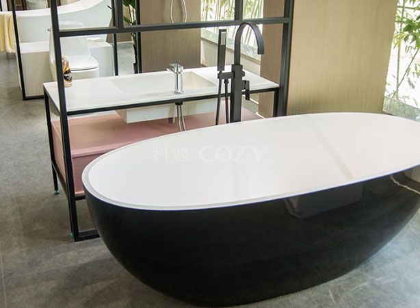 Durable soaking with drainer hotel villa bathroom bathtub