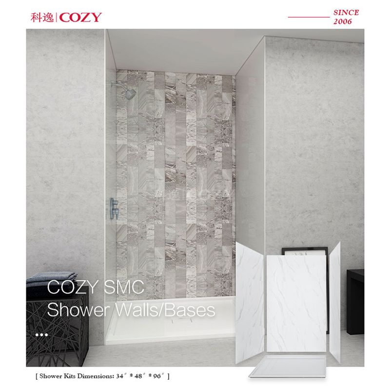 Solid color shower kits complete US market wall panel shower surround 34X48 inches for sale