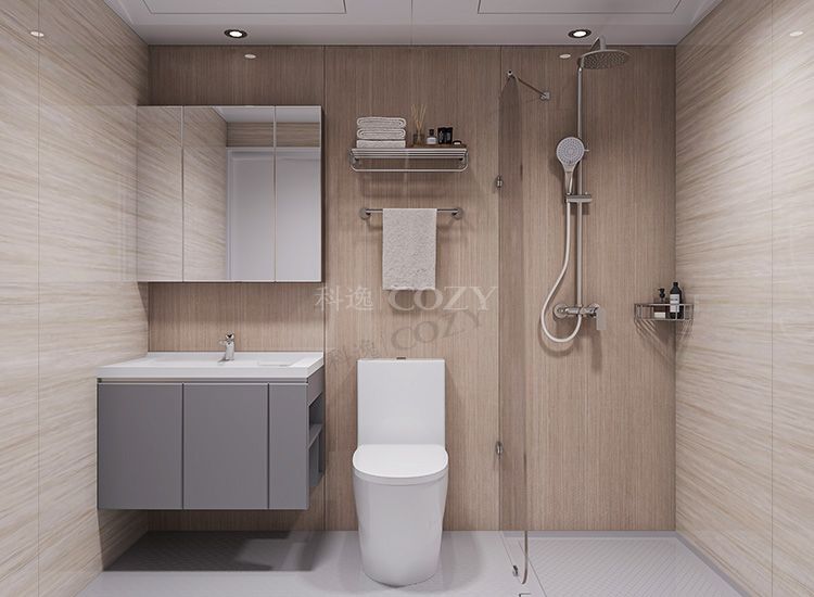 Strong and light weight prefab bathroom pod hotel all-in-one bathroom units (BUJ1624F)