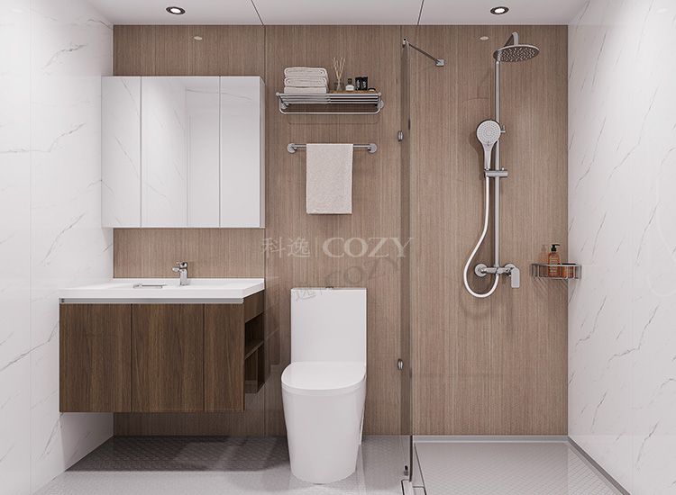 Fast installation integrated rv bathroom prefabricated bathroom unit (BUJ1424)