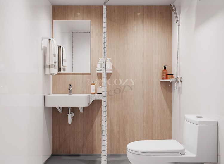 Easy cleaning SMC prefabricated bathroom pods all in one prefab bathroom units for hotels (BUL1616)