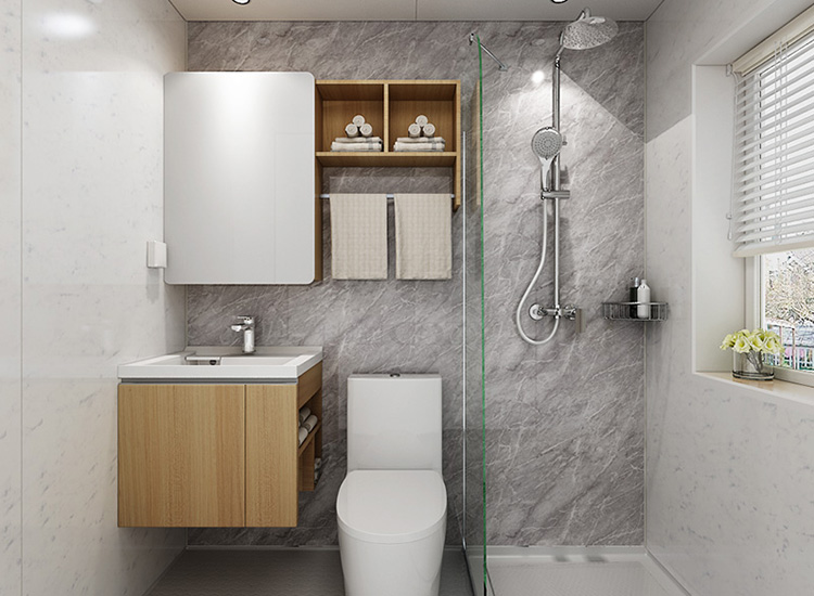 Flat pack smc bathroom pod prefabricated bathroom for refined real estate(BUJ1820)