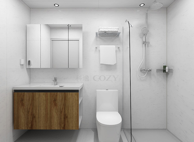 Waterproof container house bathroom pods ready made bathroom with toilet and shower(BUJ1326)