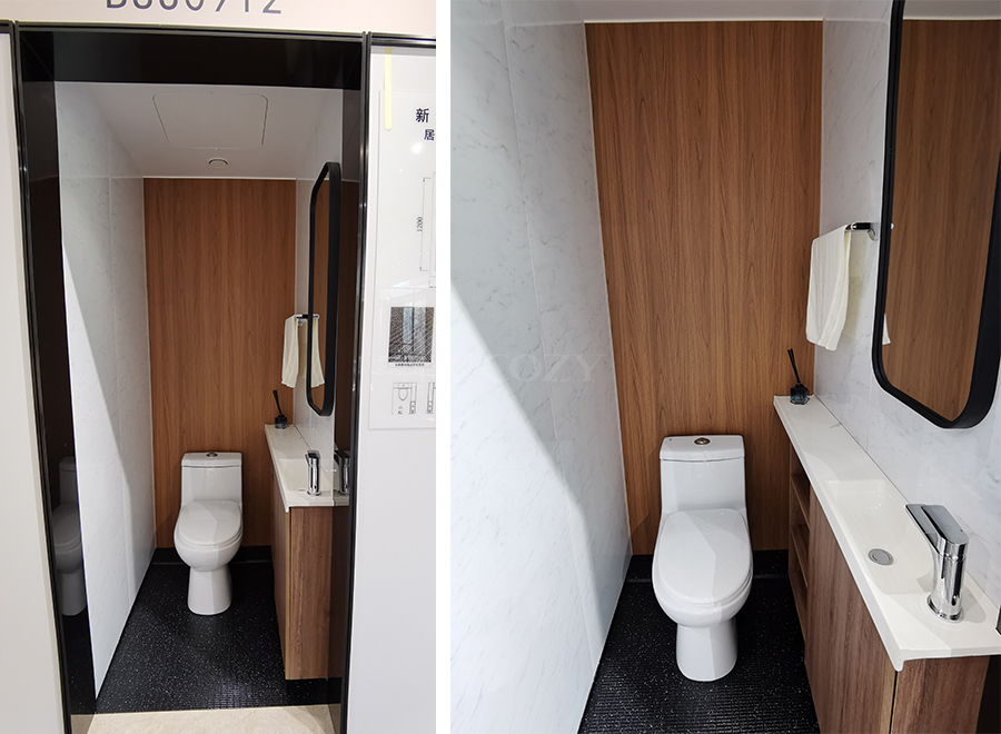 Waterproof SMC prefabricated bathroom pods with toilet and wash for temporary building (09 Series-toilet)