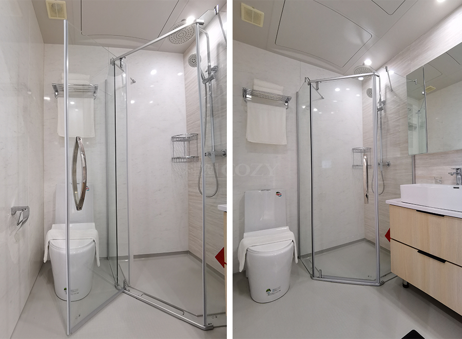 Chinese manufacturer prefabricated bathroom luxury prefab shower toilet modular bathroom unit (BUJ1618)