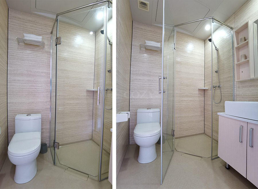 Chinese manufacturer prefabricated bathroom luxury prefab shower toilet modular bathroom unit (BUJ1618)