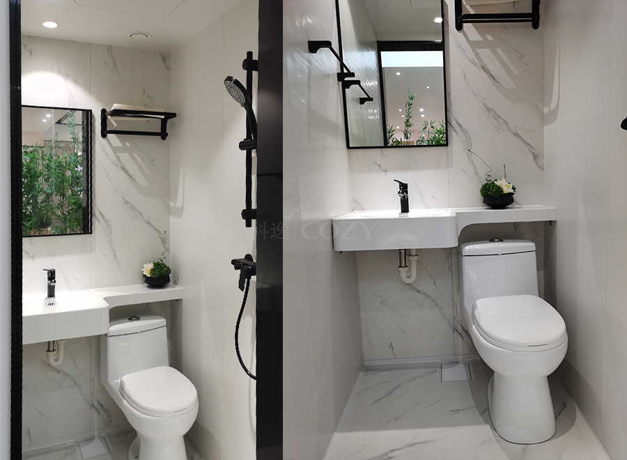Easy cleaning prefabricated bathroom pods shower room all in one bathroom units (BUL1014)