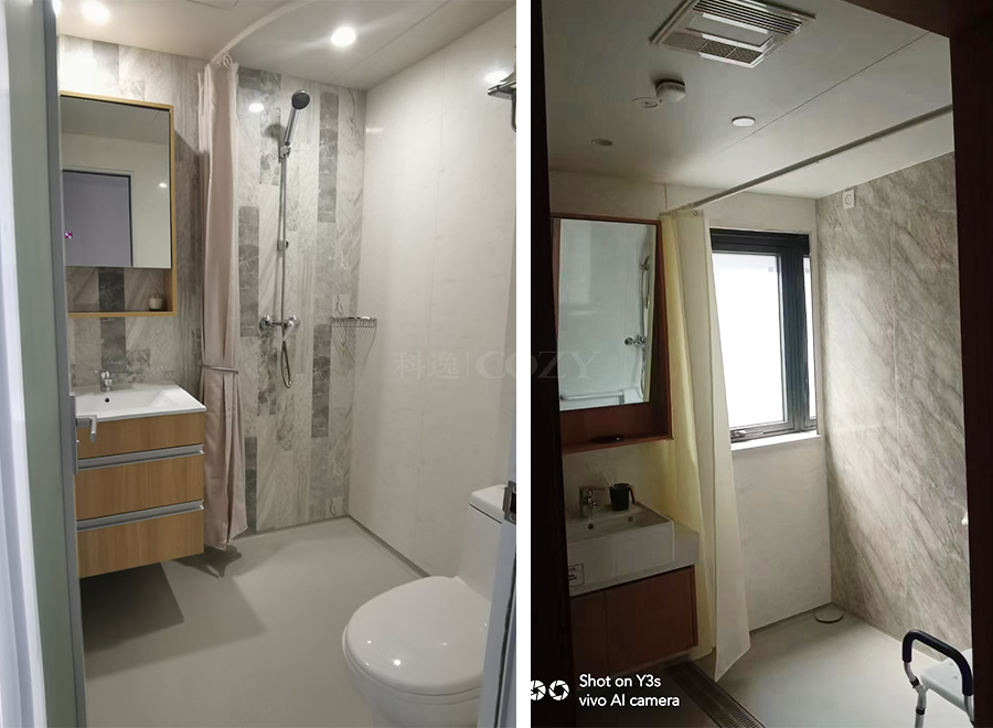 Fully functional integral bathroom prefabricated bathroom units for cruise ship use (BUJ1616)