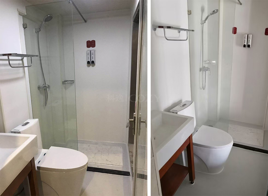 High quality fast installation prefab bathroom and shower sink vanity unit bathroom modular bathroom pod for greentree hotel (BUL1618_greentree)